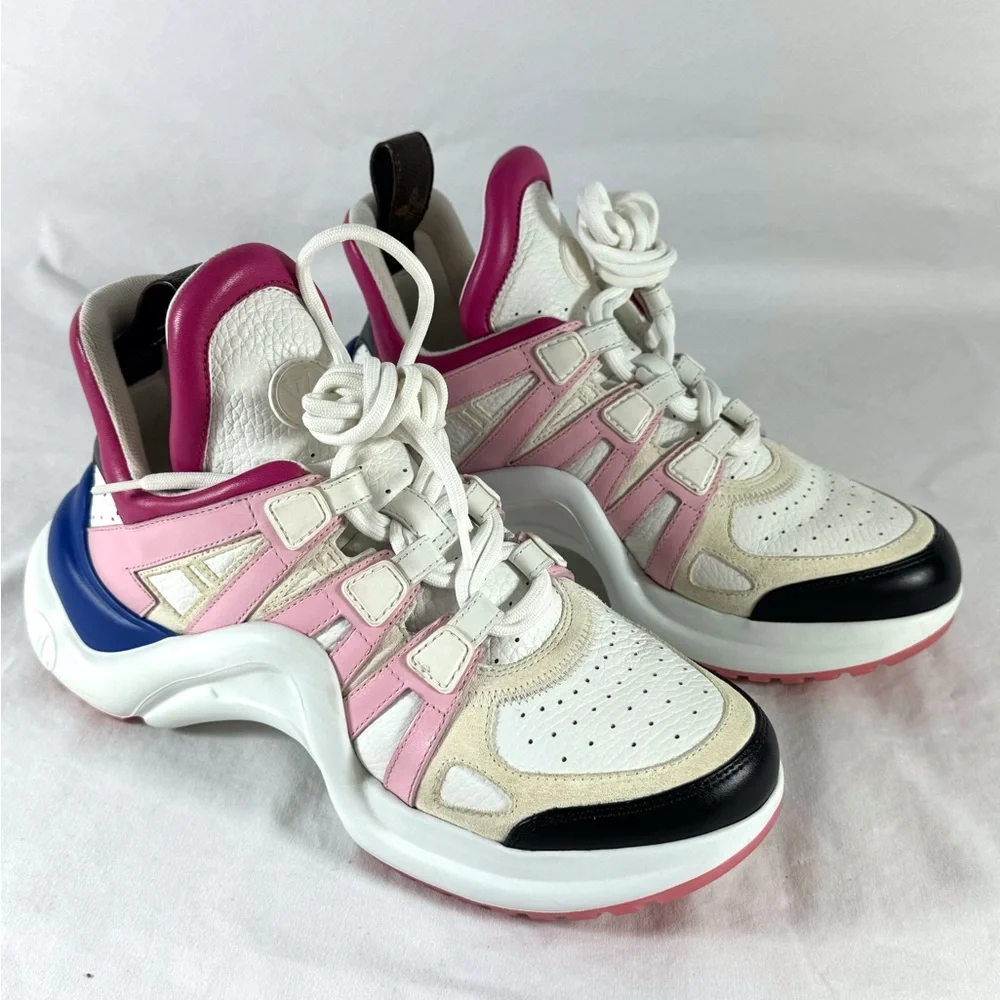 LOUIS VUITTON Multicolor Leather LV Archlight Women Sneakers Made in Italy 36.5 - Picture 6 of 17
